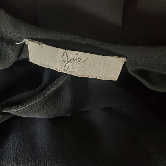 Joie Anthropologie Black Silk Mini Dress Ruffle Boho Dress Sz S - Picture 5 of 6